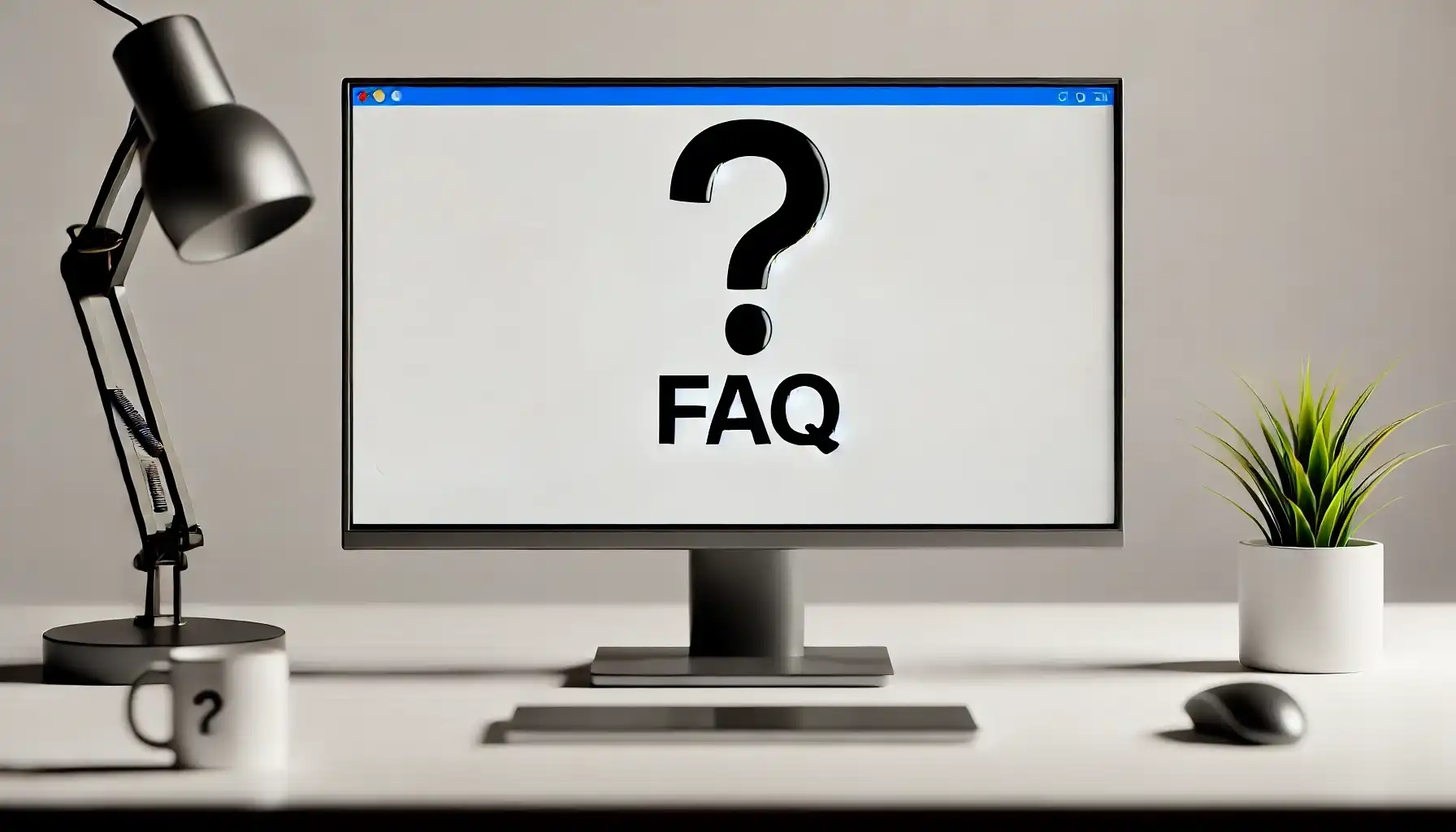 A computer screen displaying a question mark, representing FAQs image on restricting an overlay change in Ps