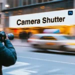 A photographer capturing a moving scene with lens, illustrating the concept of exposure speed in photography