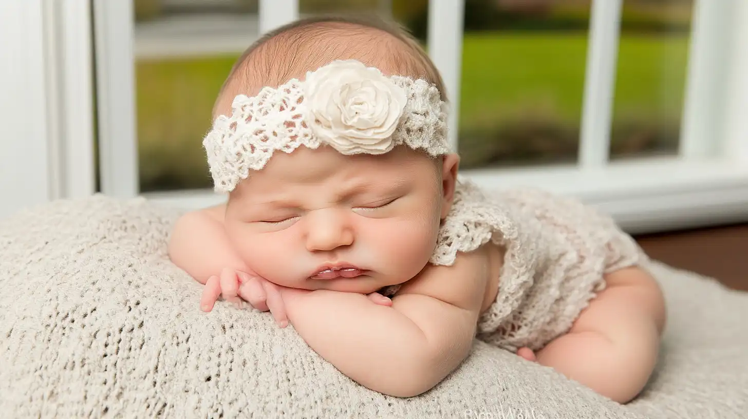 Newborn in a basket with daylight lighting in a photography setup