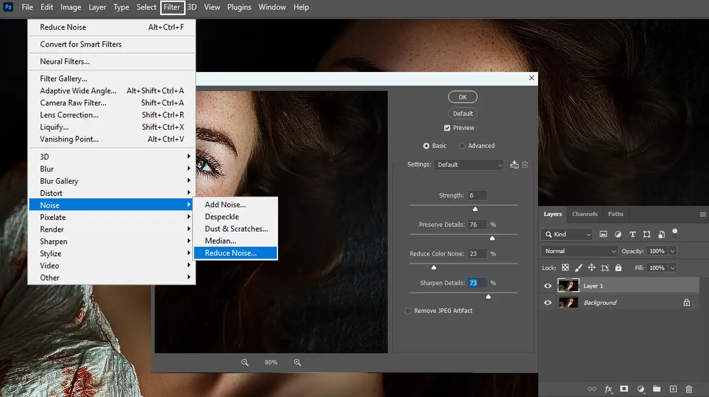 Applying Filters to Enhance Portraits in Ps