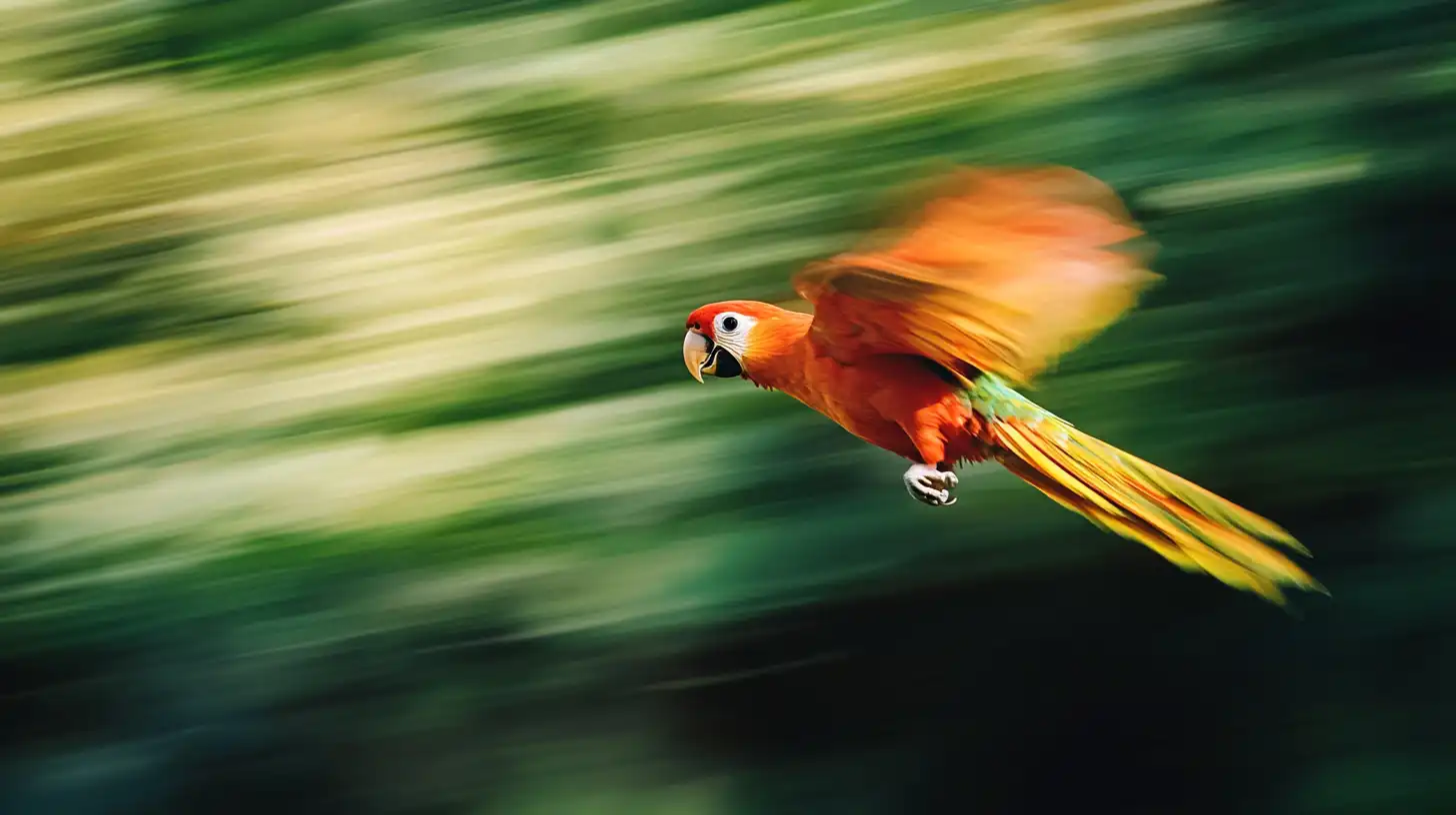 High-speed action captured by a focal plane shutter