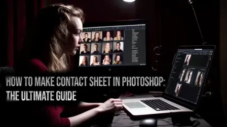 Photoshop interface displaying the 'Contact Sheet II' settings window with options for customizing a contact sheet layout.