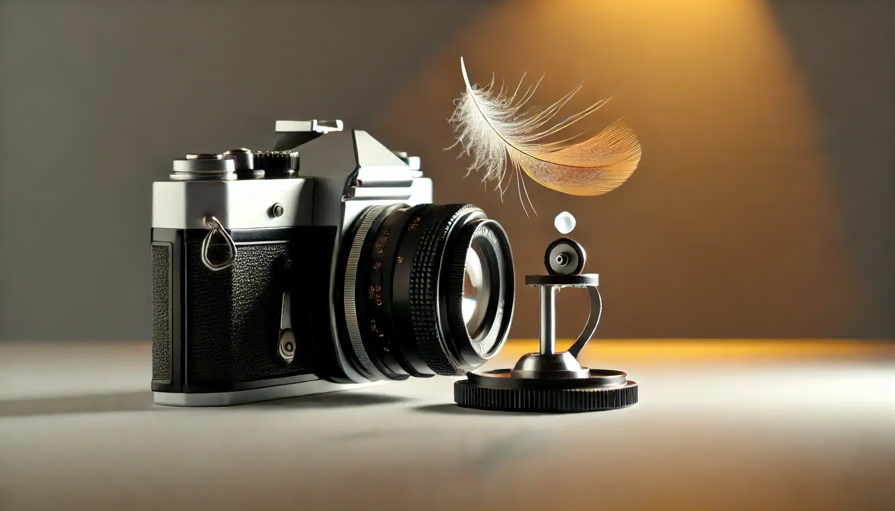 Vintage camera with a classic mechanical shutter mechanism