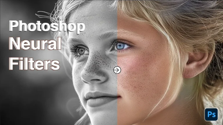 Side-by-side comparison of a black-and-white and colorized portrait using Ps AI-powered effects