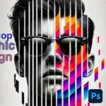 Ps visual projects showcasing a modern, colorful portrait with creative digital manipulation and vibrant effects