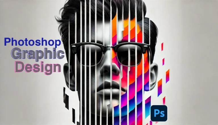 Ps visual projects showcasing a modern, colorful portrait with creative digital manipulation and vibrant effects