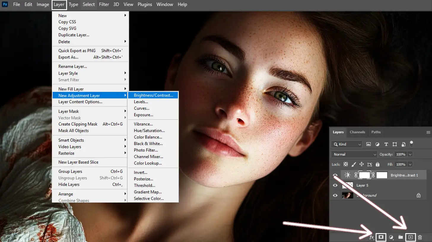 Utilizing Layers and Masks in Portrait Editing