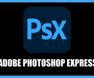 Adobe Photoshop Express logo with 'PsX' icon, representing the streamlined photo editing app for mobile devices.