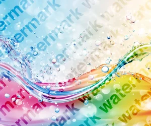 Watermark in Photoshop applied over a colorful and vibrant image to protect digital photos from unauthorized use.