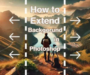 Illustration demonstrating how to extend background in Photoshop with tools and techniques