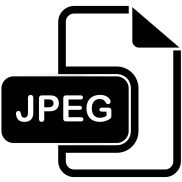 Icon representing a JPEG file format, with the label 'JPEG' on the document symbol.